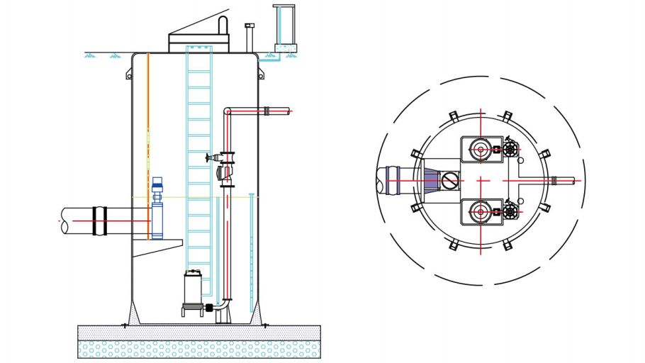 frp/grp/fiberglass integrated prefabricated pump station